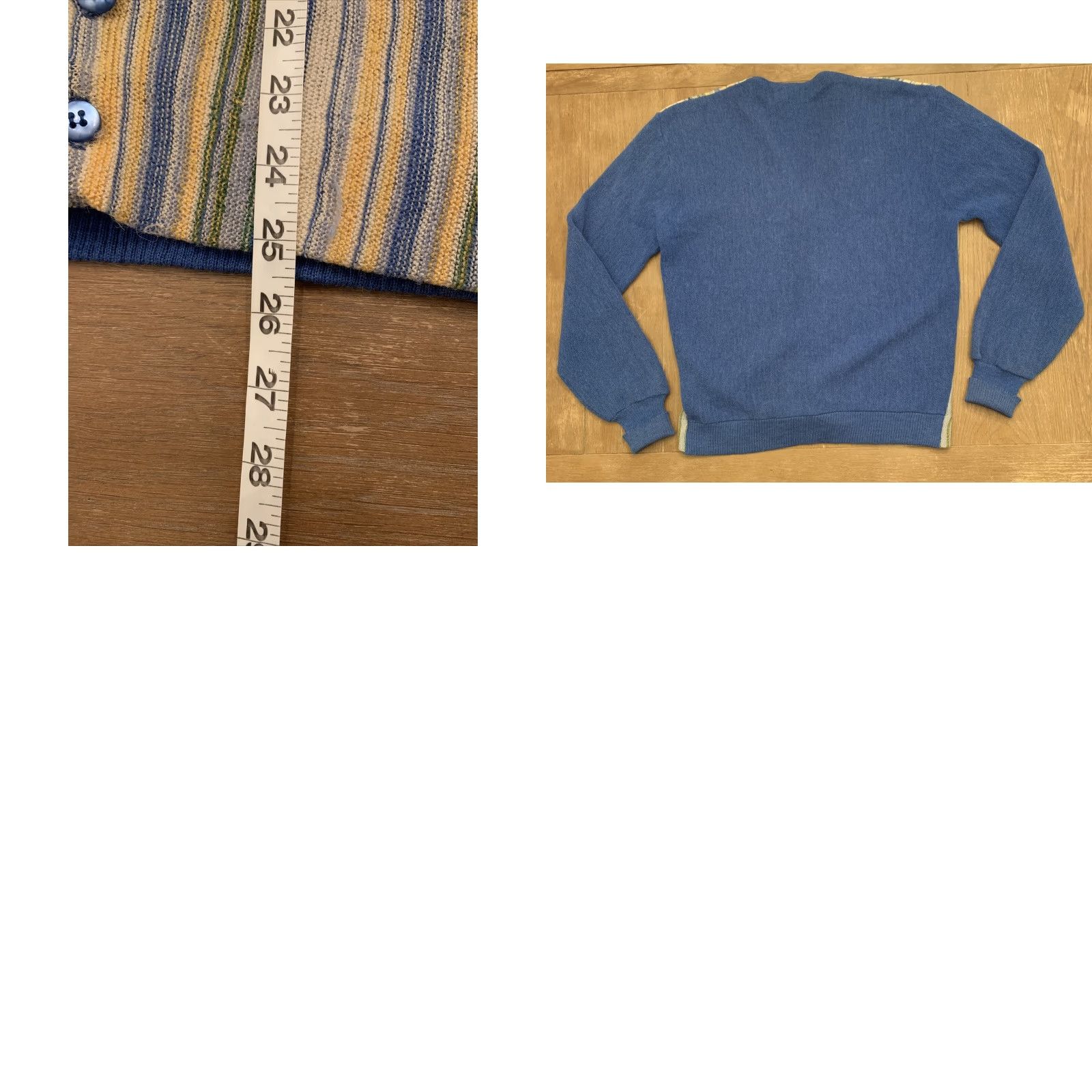Pendleton VINTAGE Pendleton Virgin Wool Cardigan Sweater Medium Blue Striped Long Sleeve V-Neck 80s 90s Womens Size M / US 6-8 / IT 42-44 - 8 Thumbnail
