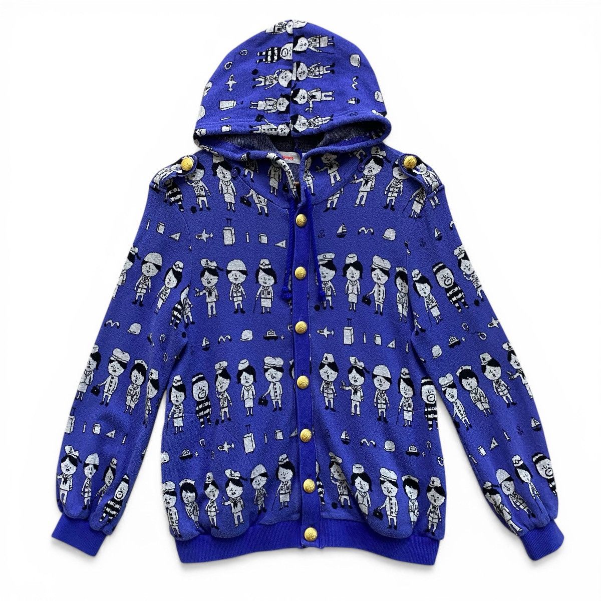 Né-net Japan Character Print Button Up Hoodie Size 2