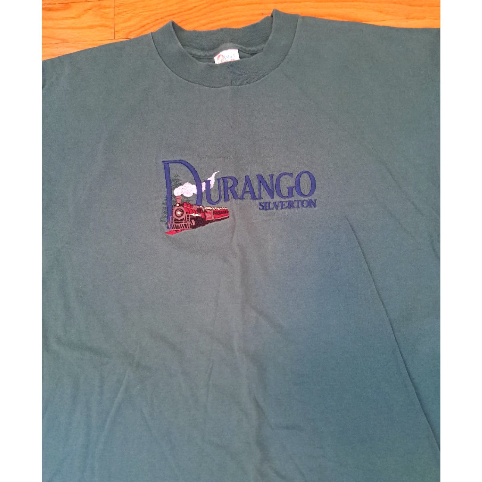 Durango VINTAGE Durango Silverton Embroidered T-Shirt XL USA Desert Heat Men Crew Neck Short Sleeve Green Canvas Embroidered 28in long 23in pit to pit Size US XL / EU 56 / 4 - 2 Thumbnail