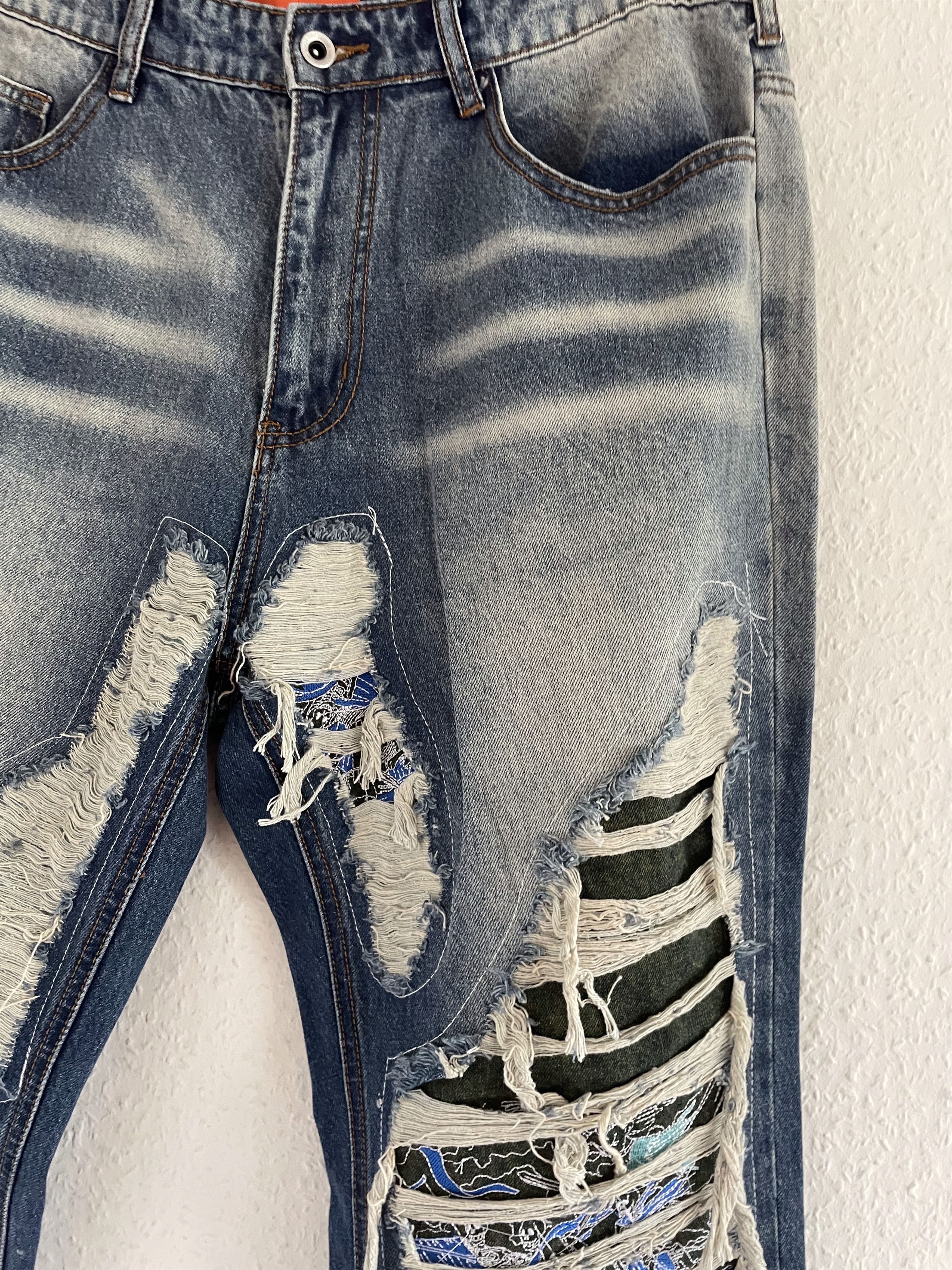 Who Decides War Bandana Patch Flared Jeans Size US 36 / EU 52 - 10 Thumbnail