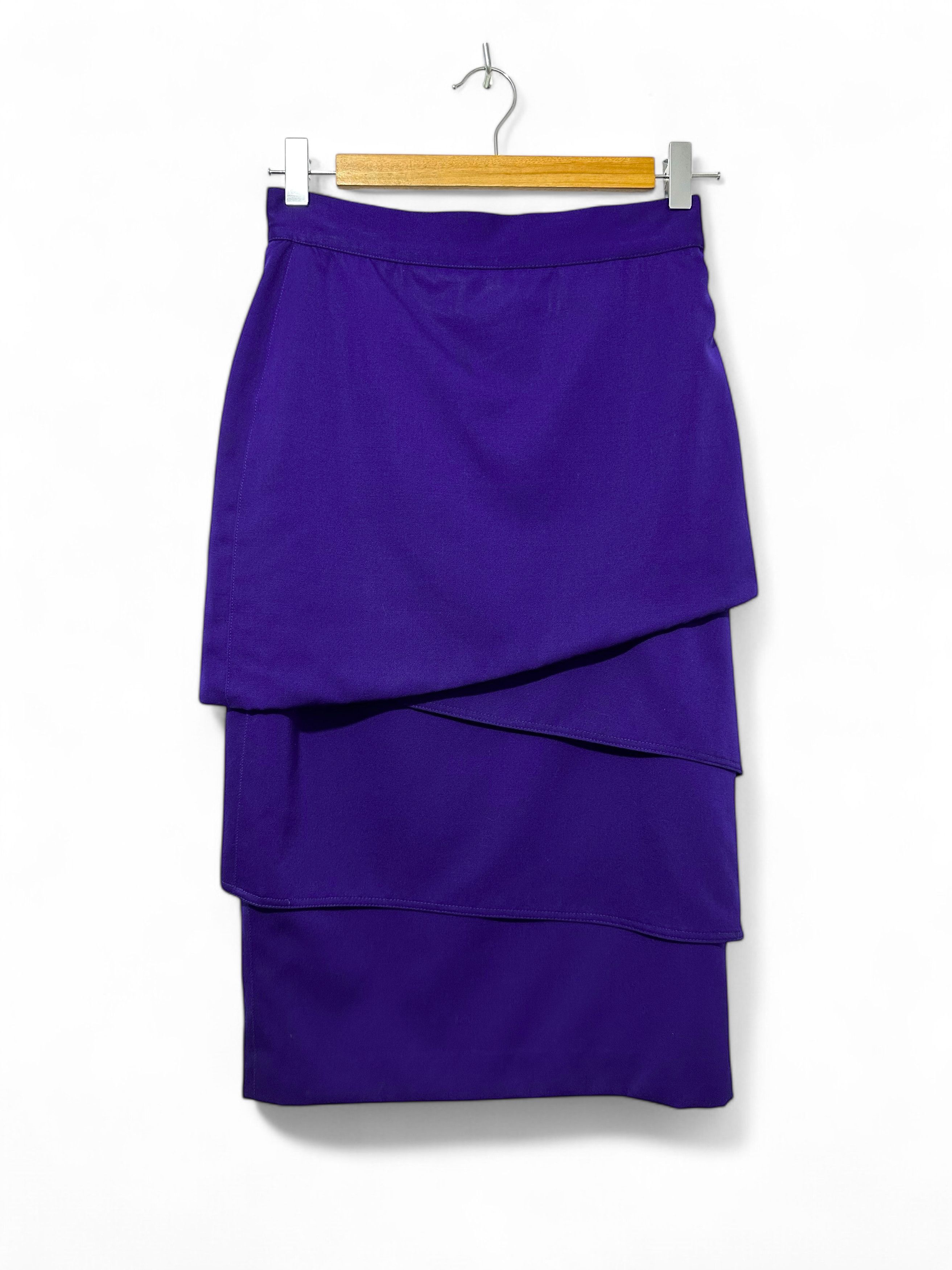 Versace Rare Vintage Gianni Versace Wool Layered Midi Skirt IT40 Size 27" / US 4 / IT 40 - 1 Thumbnail