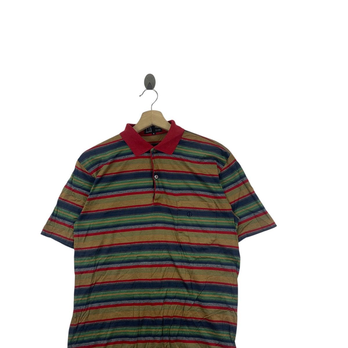 Vintage Vintage DUNHILL MADE IN ITALY Pure Cotton Striped Polo Tee Size US M / EU 48-50 / 2 - 2 Thumbnail