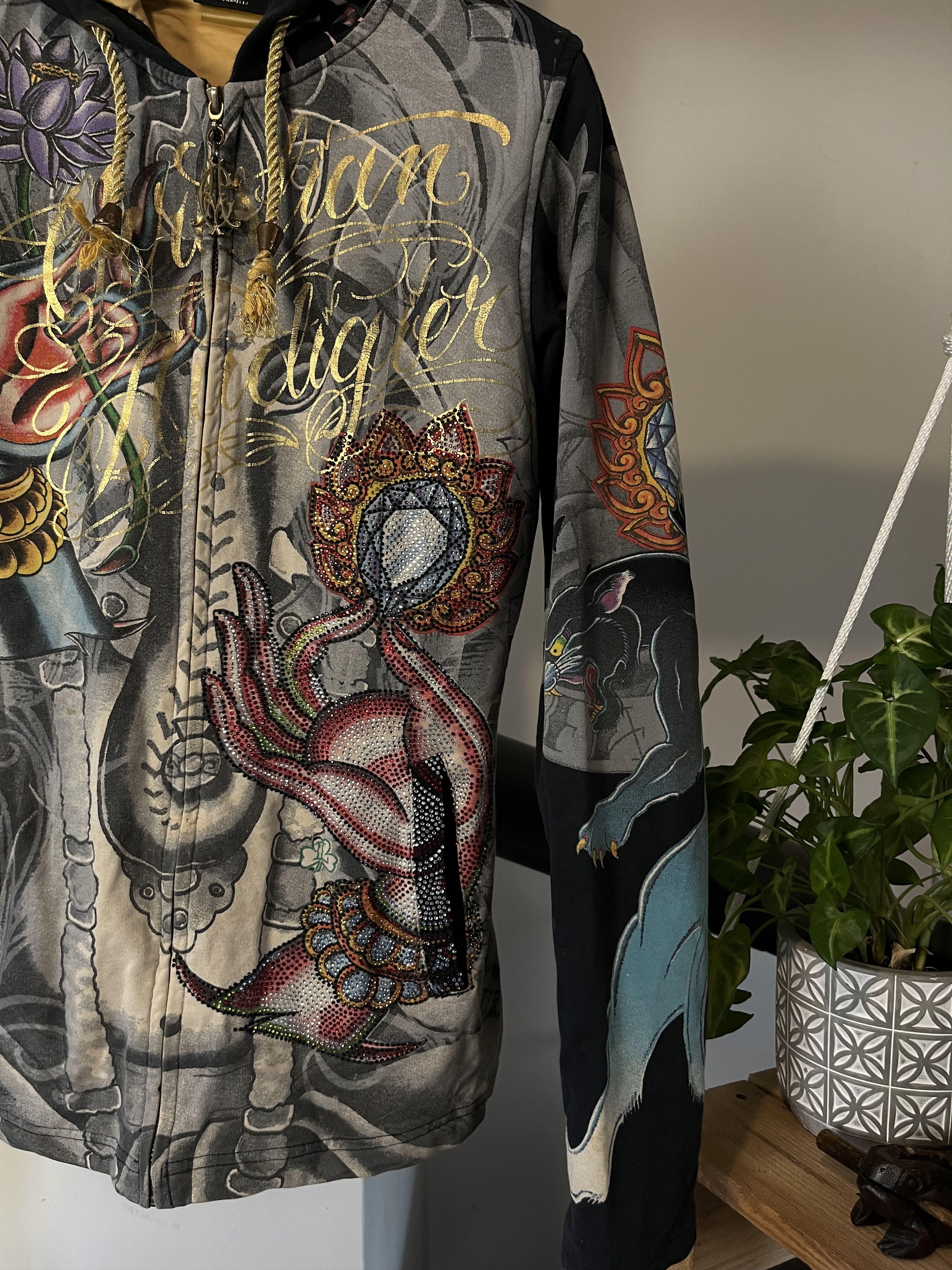 Christian Audigier × Ed Hardy × Vintage Ed Hardy By Christian Audigier Hindu Ganesha Buddhism Hoodie Size S / US 4 / IT 40 - 7 Thumbnail