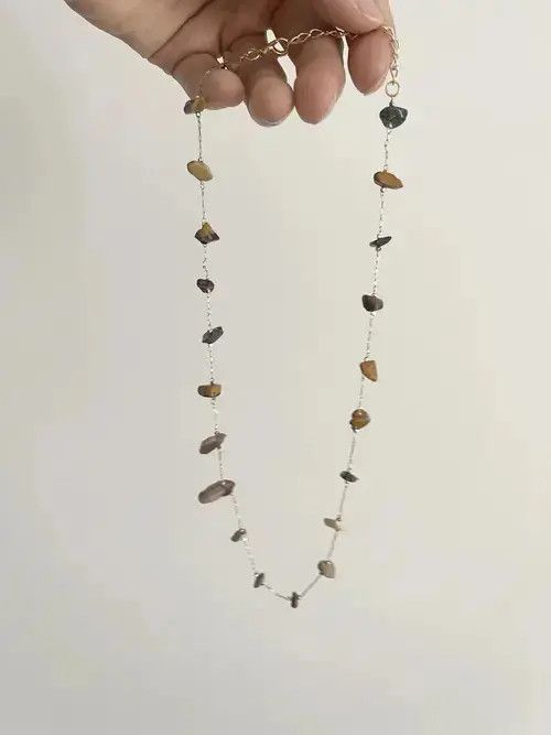 Other STEAL! 2000s Japan Embroidered Stones Necklace Size ONE SIZE - 2 Thumbnail