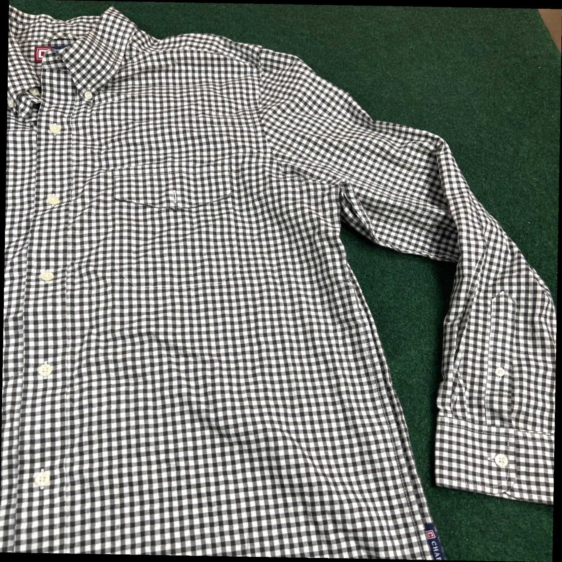 Chaps CHAPS Men's Button Down Shirt XL Long Sleeve Brown White Checkered Size US XL / EU 56 / 4 - 7 Thumbnail