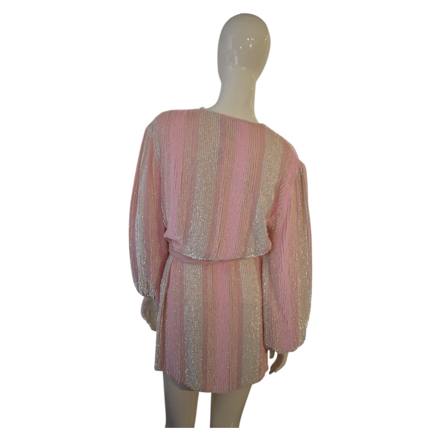 Retrofete Retrofete Gabrielle Robe Dress Fully Sequined Long Sleeve Size XS / US 0-2 / IT 36-38 - 6 Thumbnail