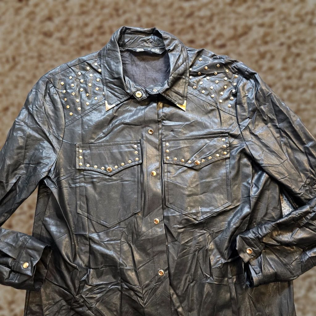 zara leather jacket dress Zara Leather Jacket Dress Wear To Work: Biker Jacket And Midi Dress   People Styles