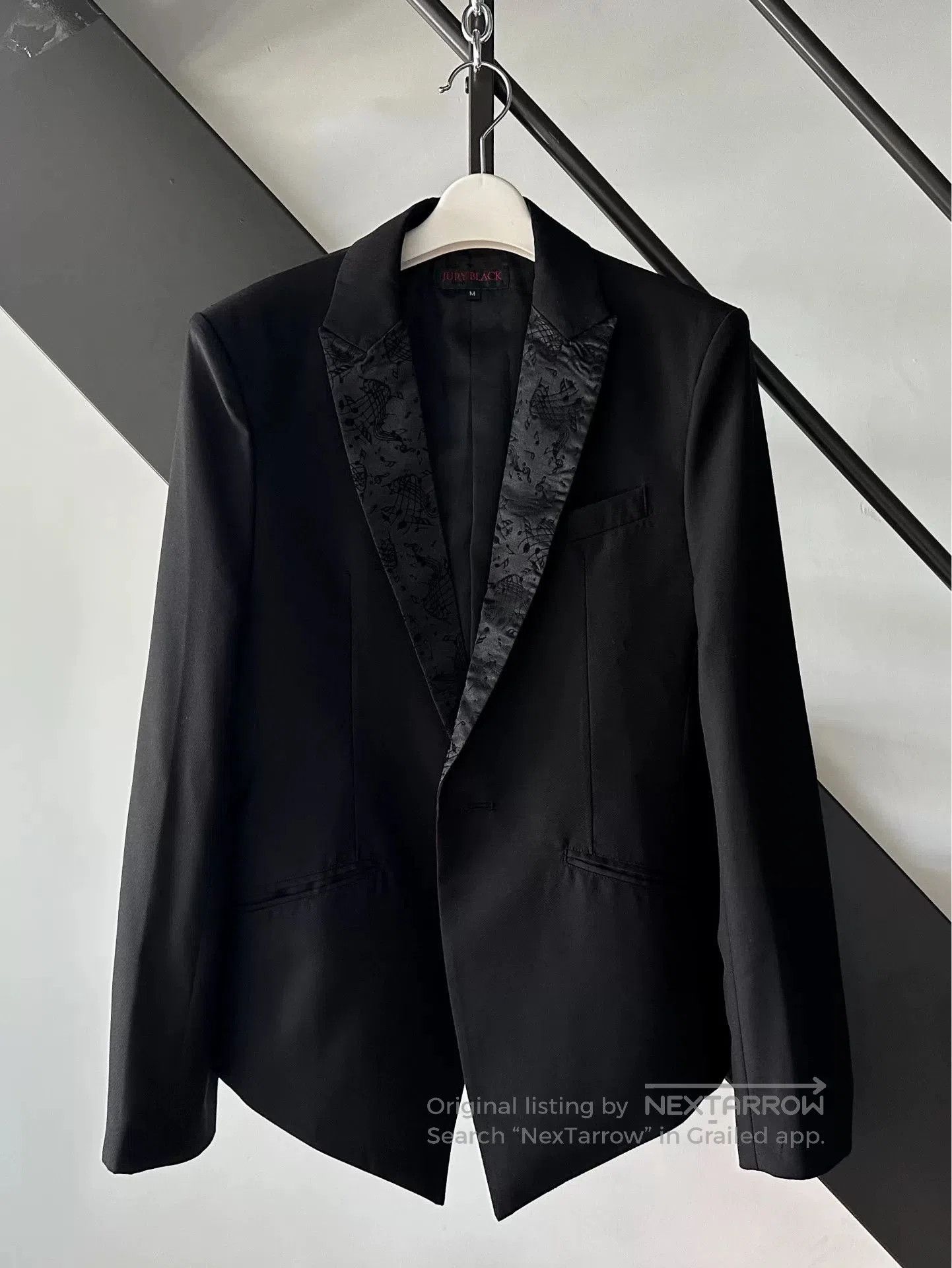 Japanese Brand Jury Black Tailored Velvet Note Jacket. Size US M / EU 48-50 / 2 - 1 Thumbnail