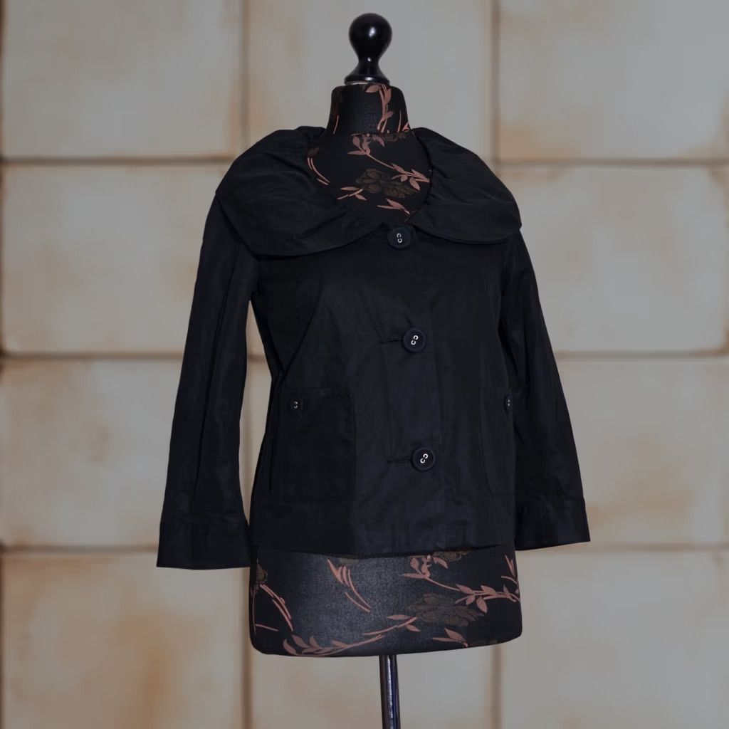 Moschino Moschino Jacket Women's Black Cotton Short Jacket Button Front Size 10 UK/US8 Color Black Womens Size 32" / US 10 / IT 46 - 1 Thumbnail