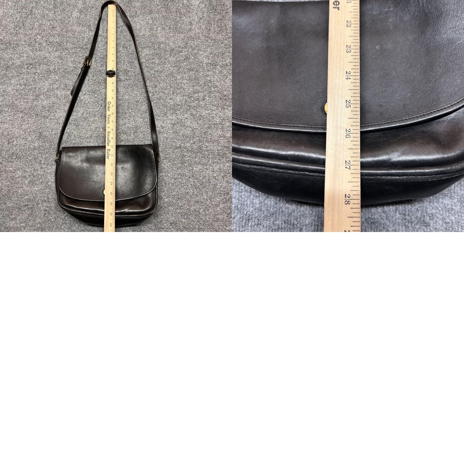 Coach VINTAGE Coach Bag Small Black Leather Crossbody Turnlock Made USA Womens Size ONE SIZE - 8 Thumbnail