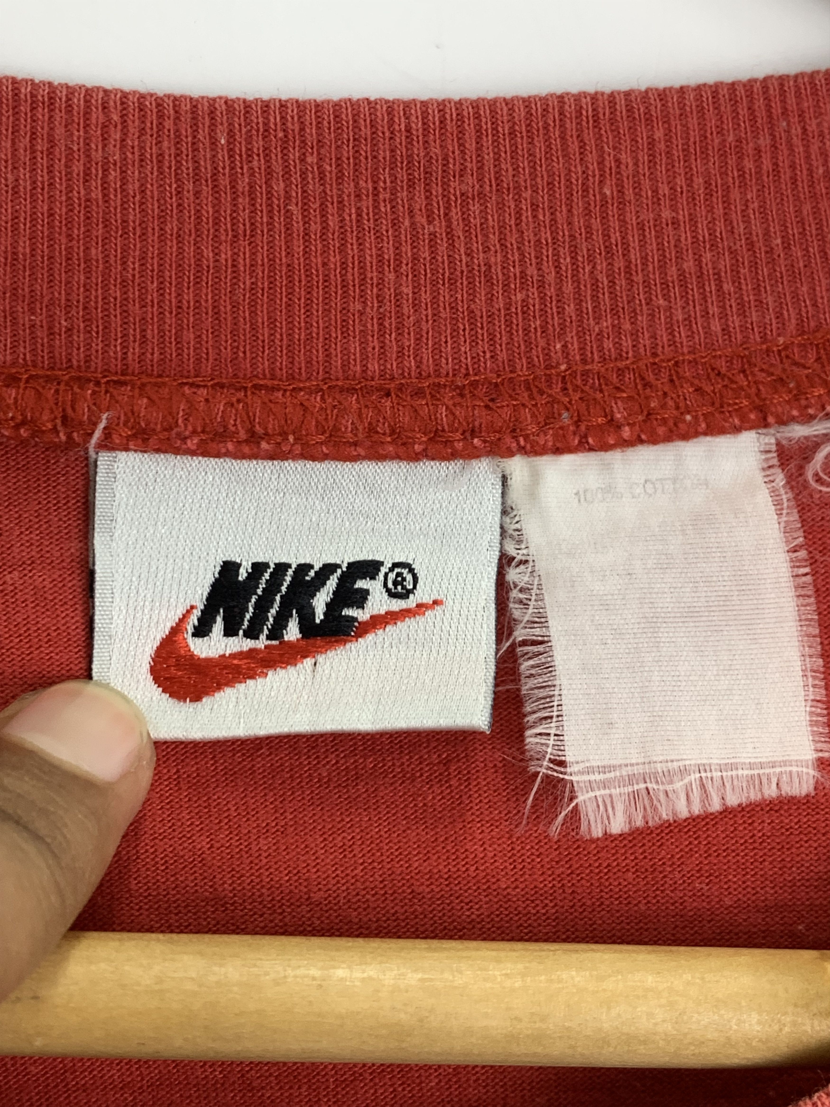 Nike × Vintage Vintage 90s Nike Small Swoosh Embroidery Tees TA0017 Size US M / EU 48-50 / 2 - 5 Thumbnail