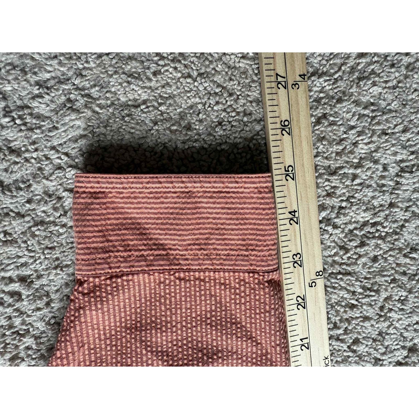 L.L. Bean L.L Bean Pinstriped Long Sleeve Button-Down Shirt Orange L Size US L / EU 52-54 / 3 - 9 Thumbnail
