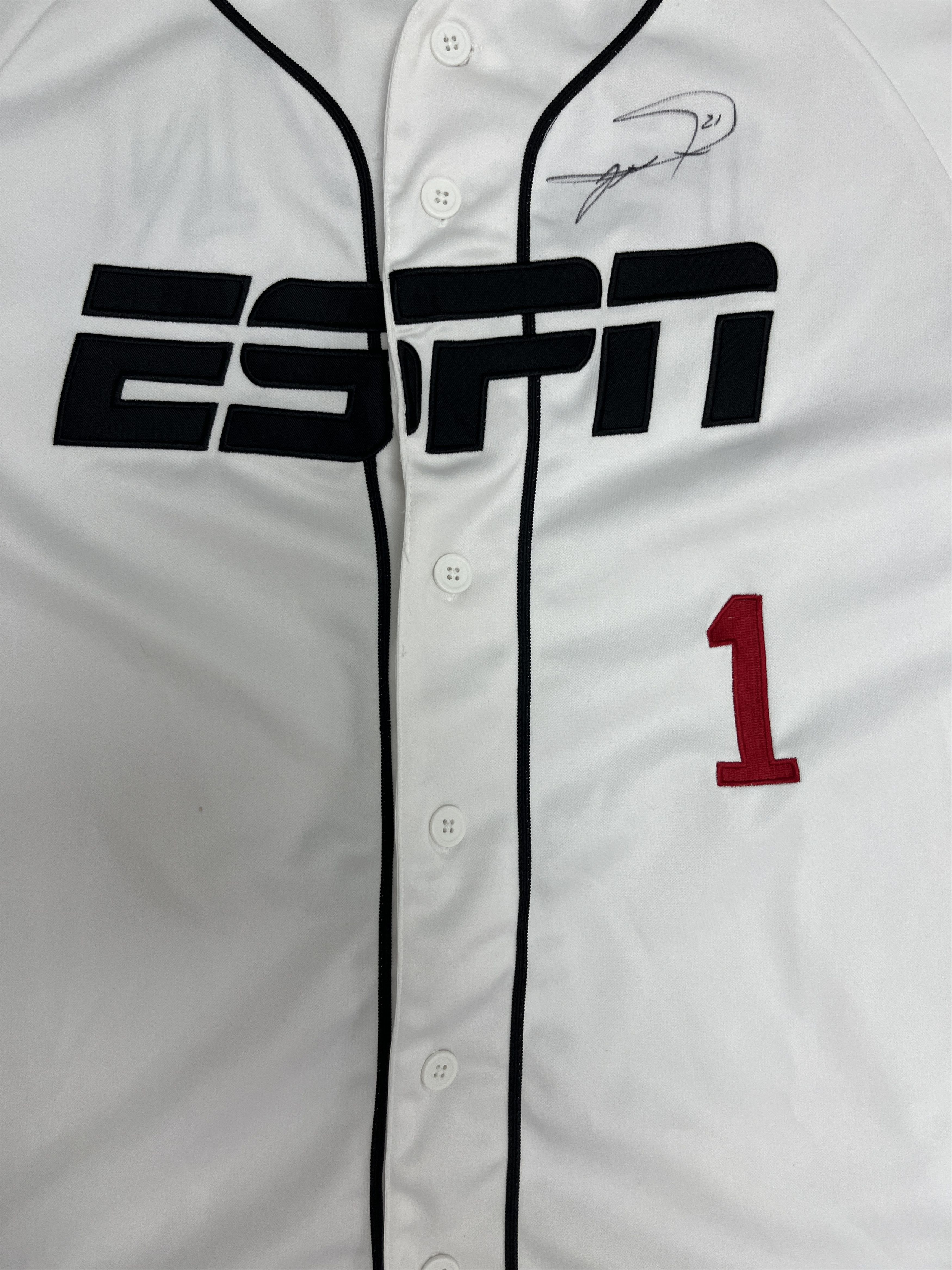 Vintage ESPN Baseball Tonight Vintage White Baseball Jersey Size US XL / EU 56 / 4 - 2 Thumbnail
