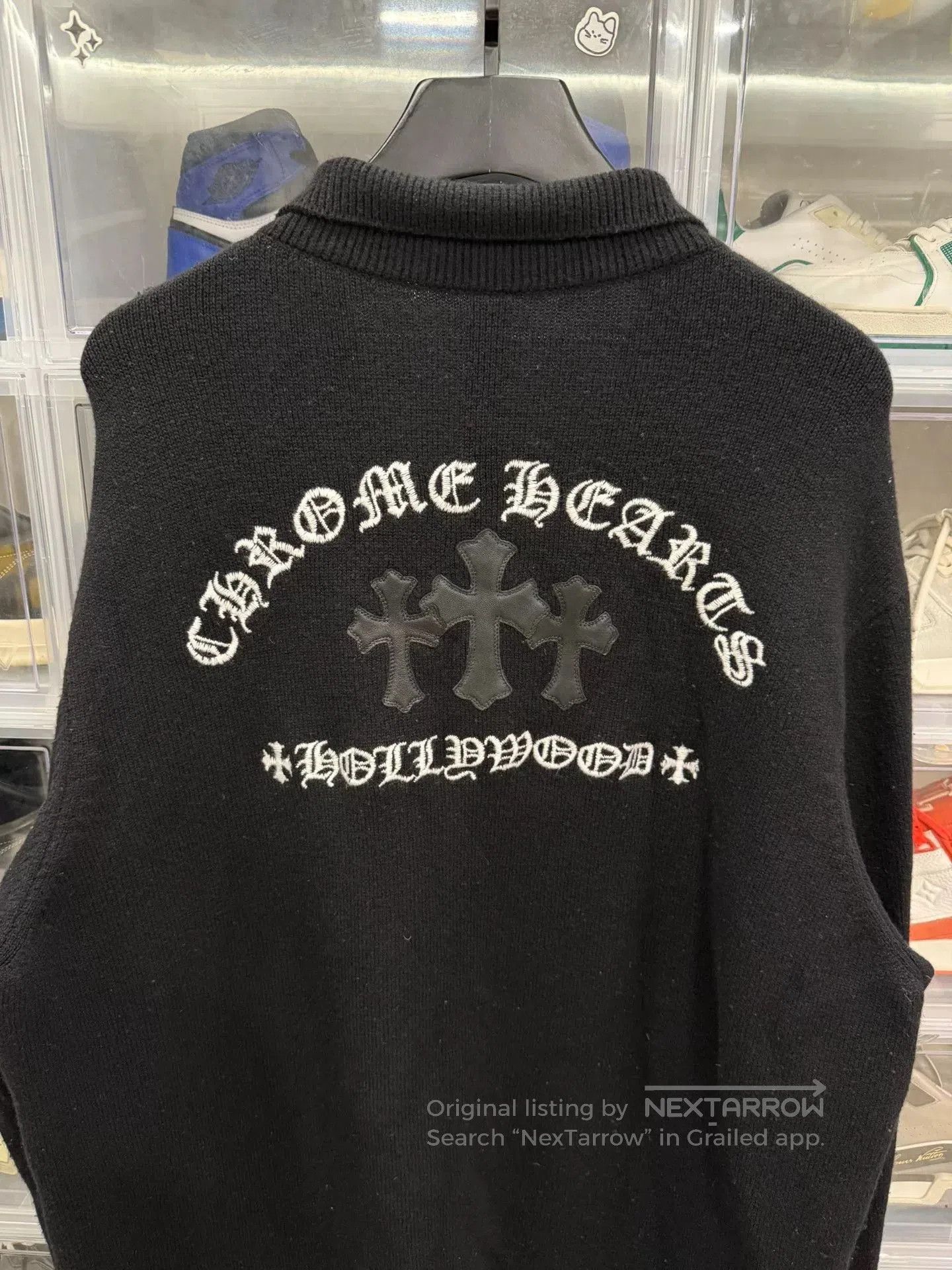 Chrome Hearts Chrome Hearts Cross Leather Patch Cashmere Cardigan. Size US XL / EU 56 / 4 - 4 Thumbnail