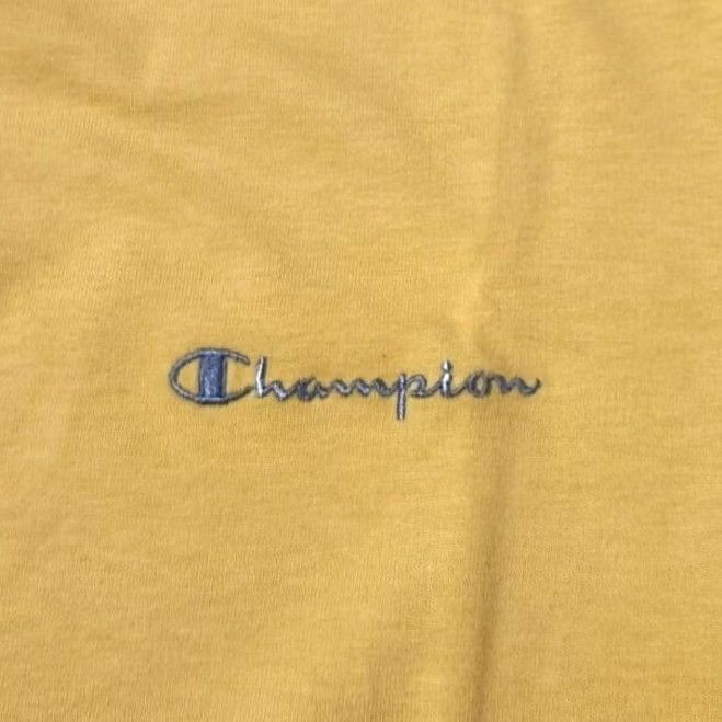 Champion VINTAGE Champion T-Shirt Womens L Yellow Logo Tee Top Short Sleeve Size L / US 10 / IT 46 - 3 Thumbnail