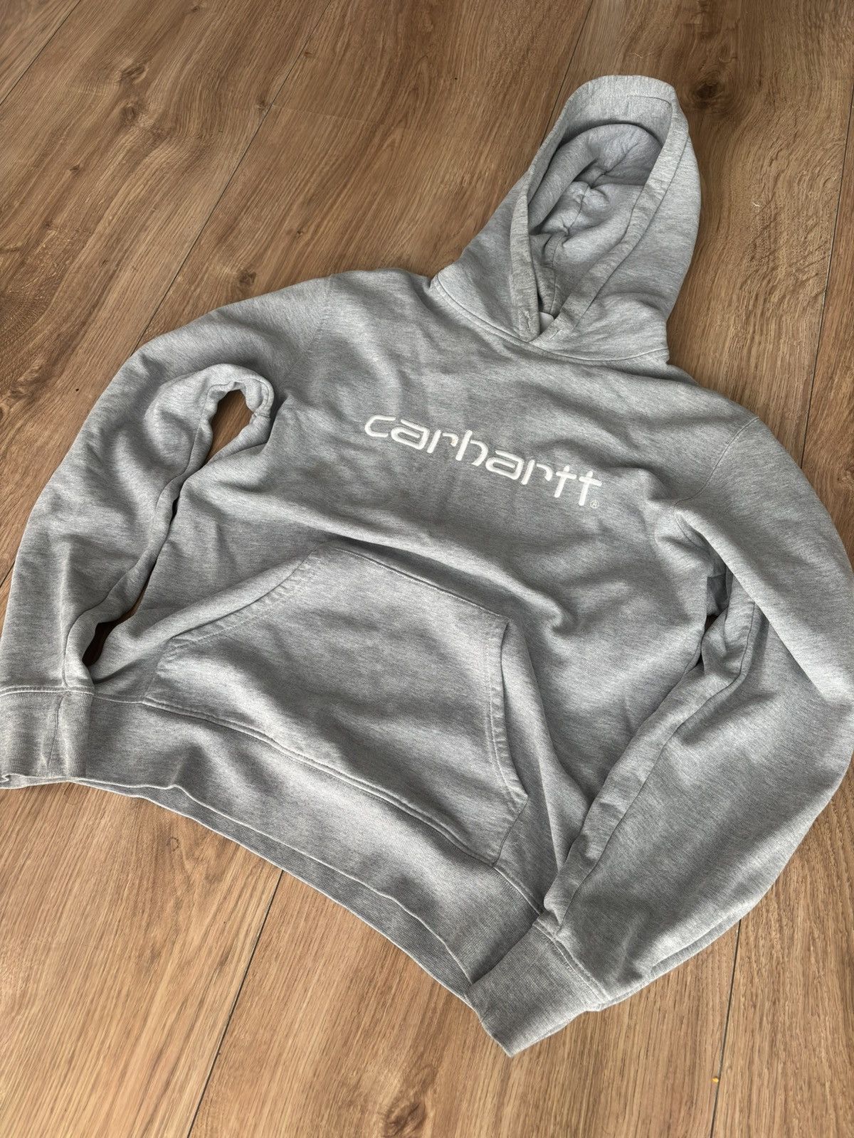 Carhartt Carhartt WIP Grey Logo Hoodie Pullover Sweatshirt Size US S / EU 44-46 / 1 - 2 Thumbnail