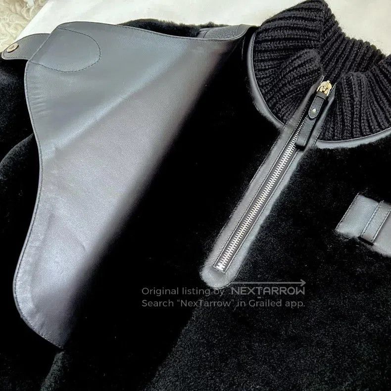 Hermes Hermes Fur and Leather Combination Cloak-like Jacket Size XXS / US 00 / IT 34 - 8 Thumbnail
