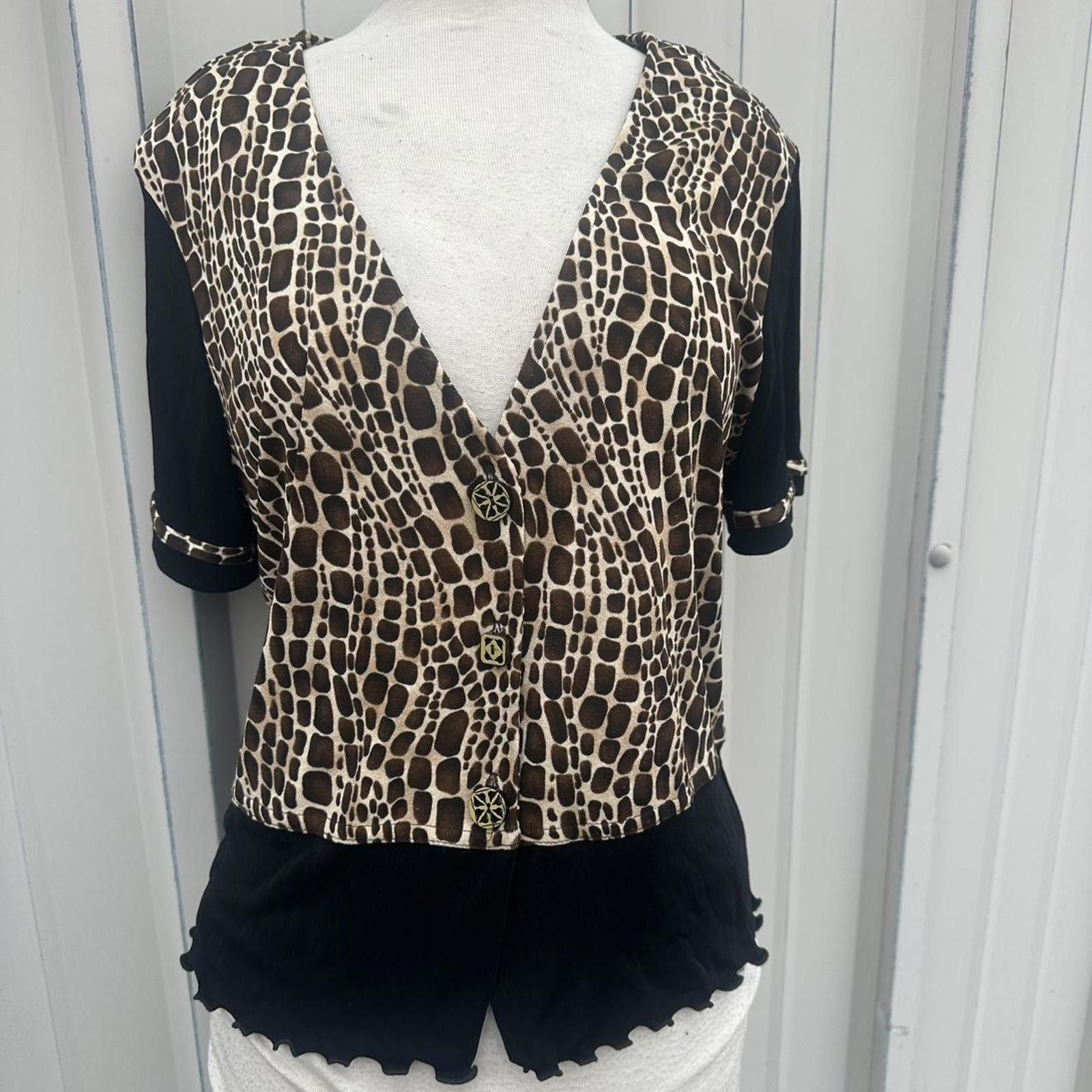 Other Nina Piccalino short sleeve Blouse medium Size L / US 10 / IT 46 - 5 Thumbnail