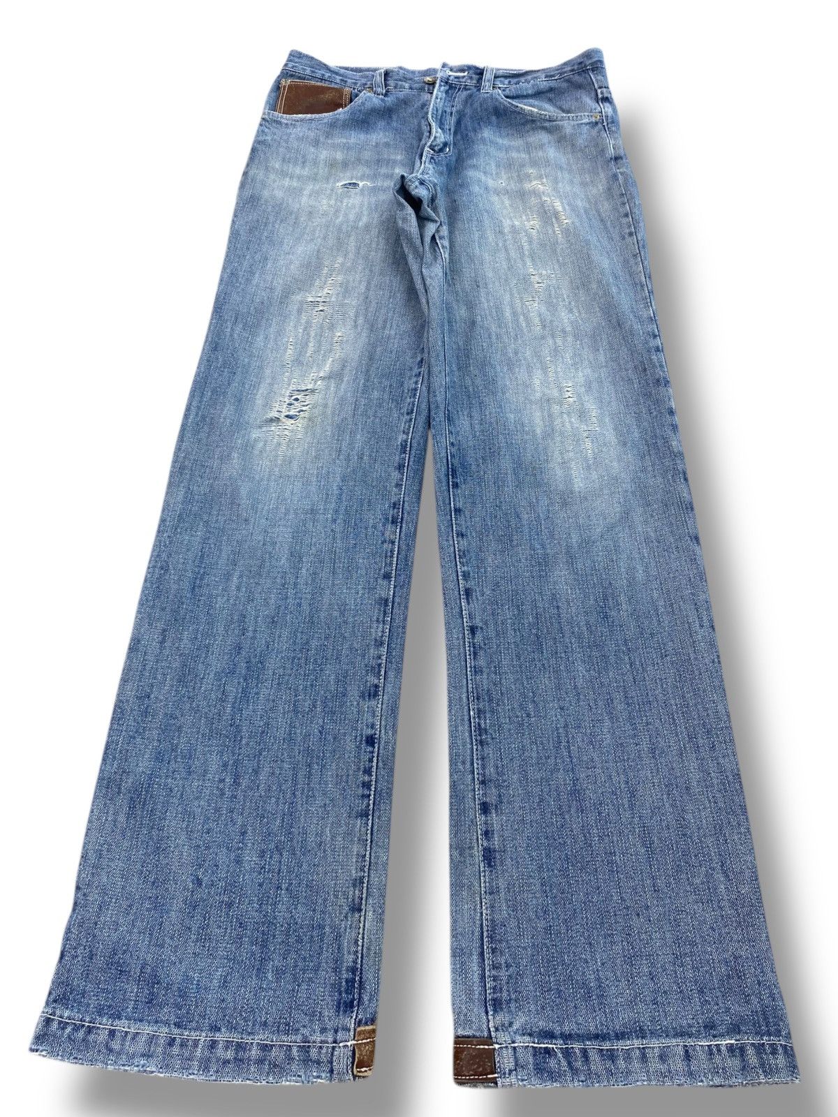 Japanese Brand Japanese Brand Blue Faded Wash Style Ripped Jeans Size US 34 / EU 50 - 1 Thumbnail