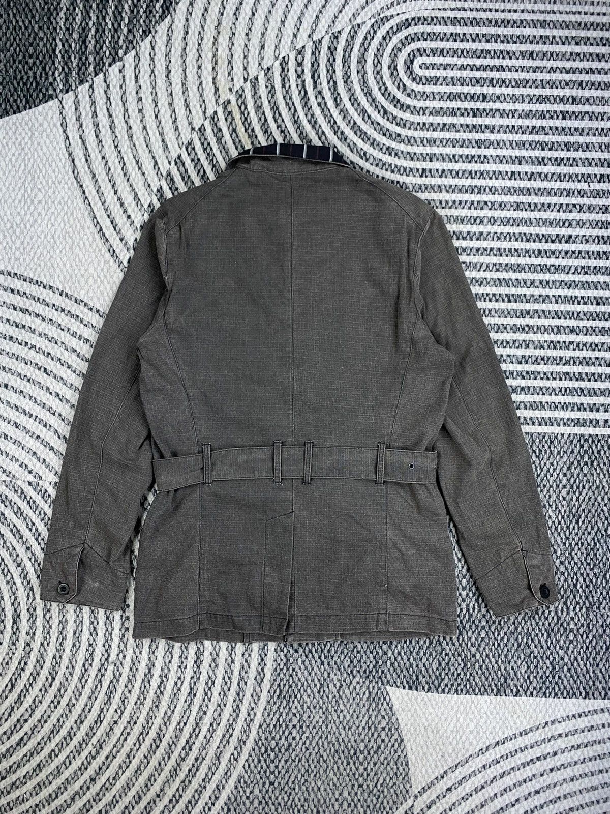 In The Attic In The Attic Grey Utility Jacket with Belt & Patterned Colar Size US M / EU 48-50 / 2 - 2 Thumbnail