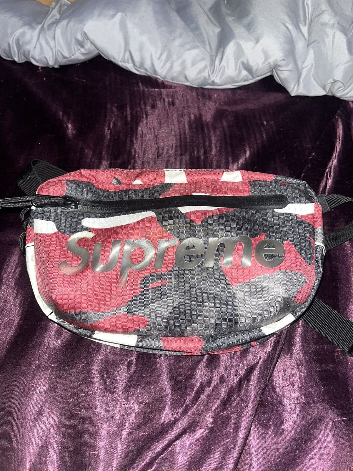 Red camo supreme fanny pack sales