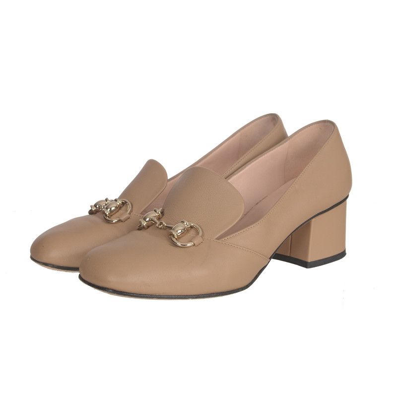 Gucci Gucci Leather Horsebit Block Heel Loafers Size US 5.5 / EU 38 - 1 Thumbnail