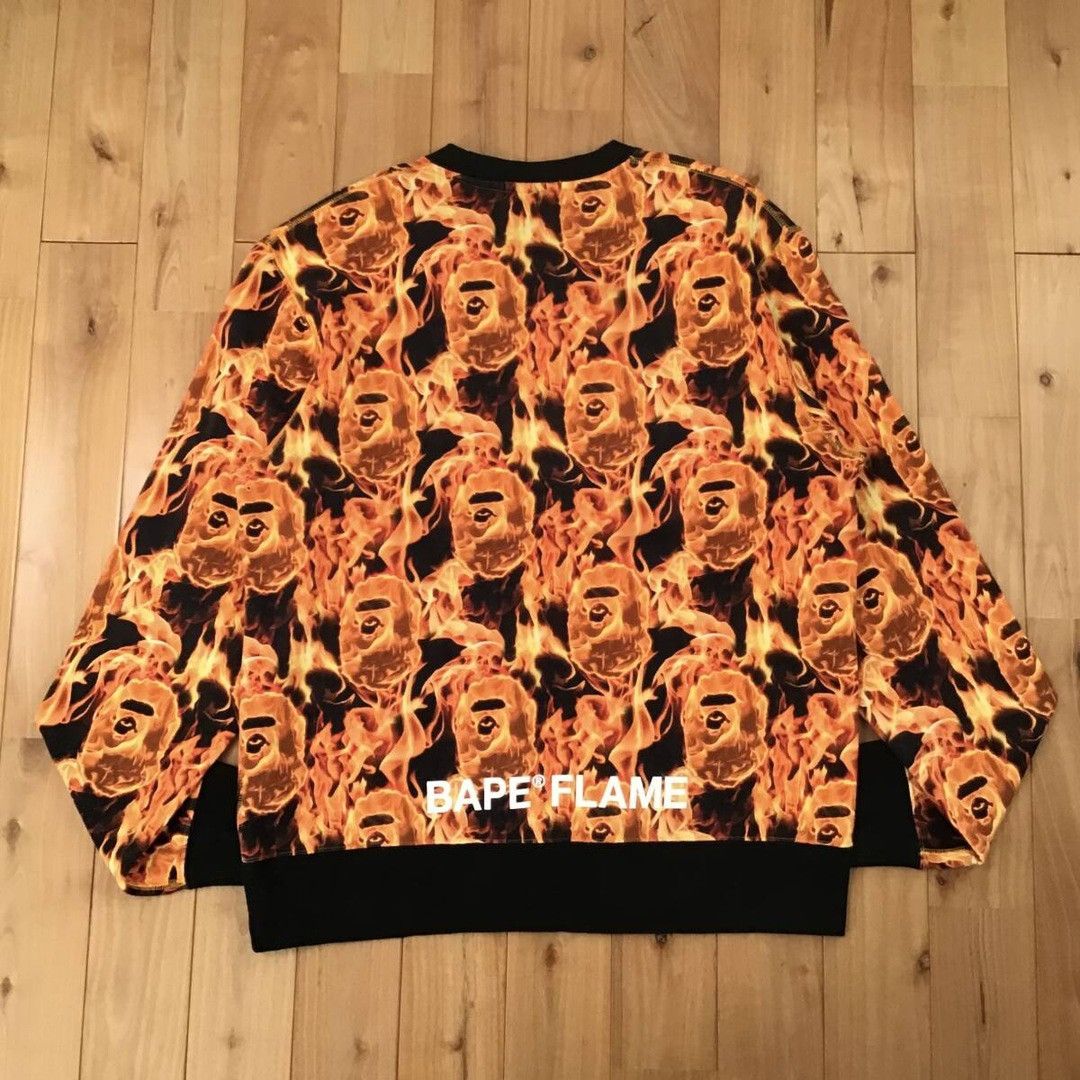 BAPE FLAME sweat shirt a bathing ape Fire
