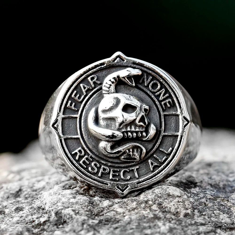 Jewelry Gothic Skull Ring Streetwear Jewelry Fashion Gift Size ONE SIZE - 3 Thumbnail