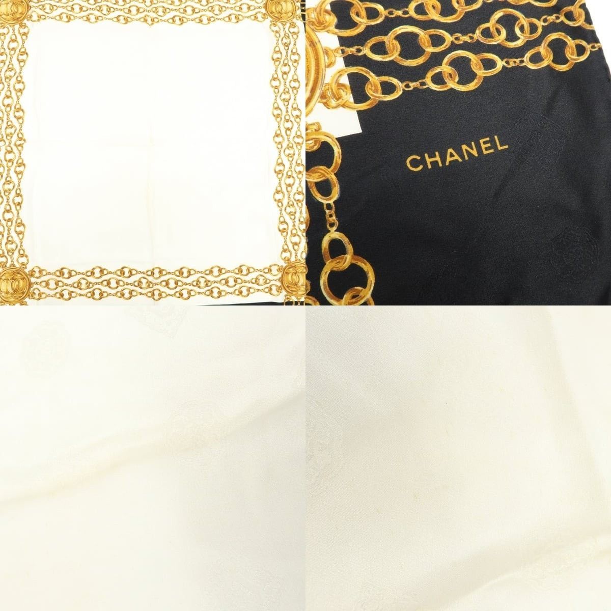 Chanel Chanel Chain Motif Silk Scarf Black Size ONE SIZE - 4 Thumbnail