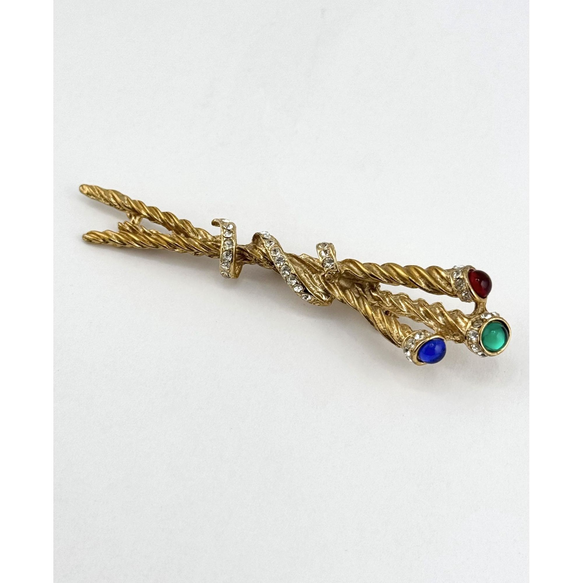 Vintage Vintage mogul glass jewel rhinestone scepter brooch pin Size ONE SIZE - 3 Thumbnail