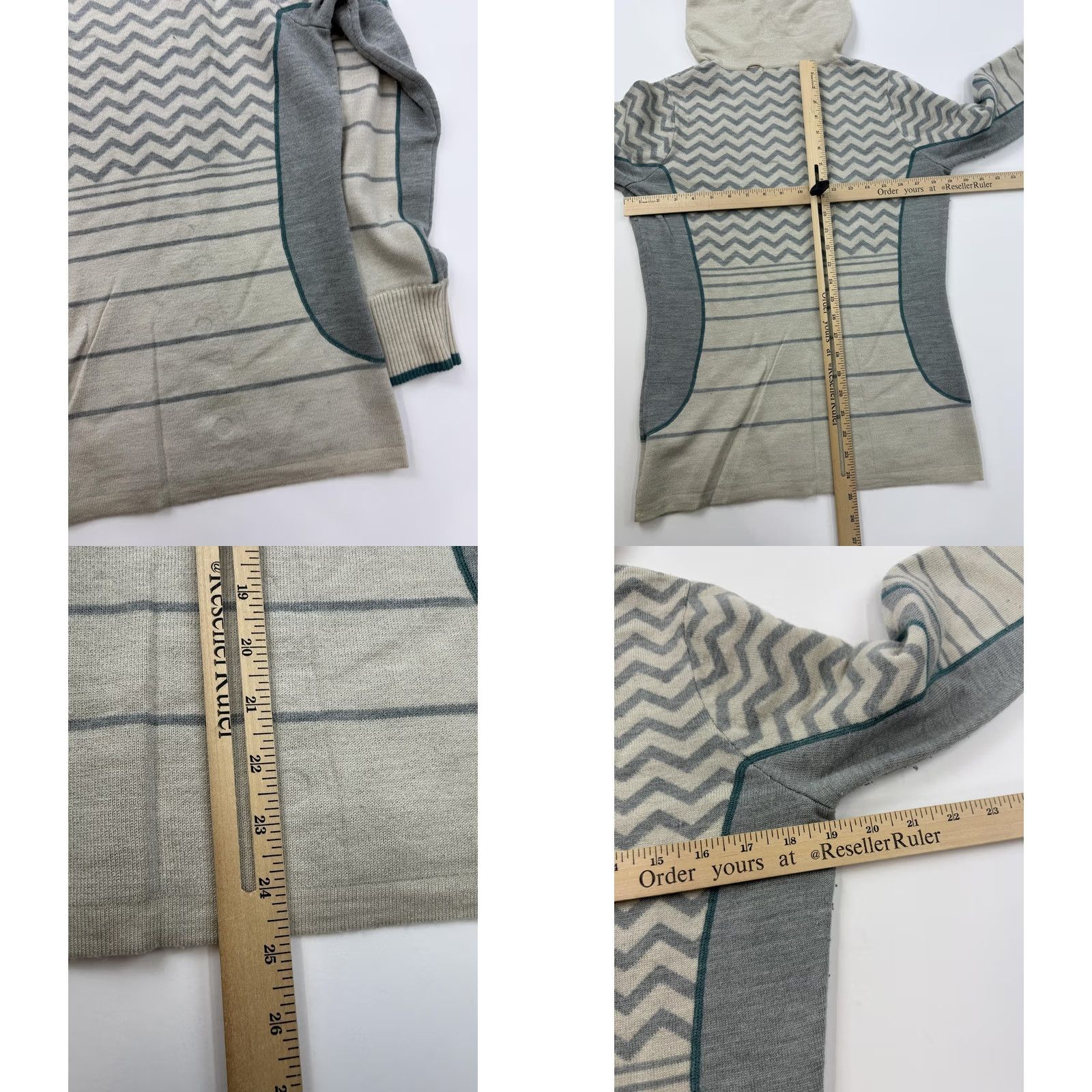 Smartwool SmartWool Sweater Womens M Beige Tunic Cowl Neck Chevron Knit Pullover Size M / US 6-8 / IT 42-44 - 10 Thumbnail