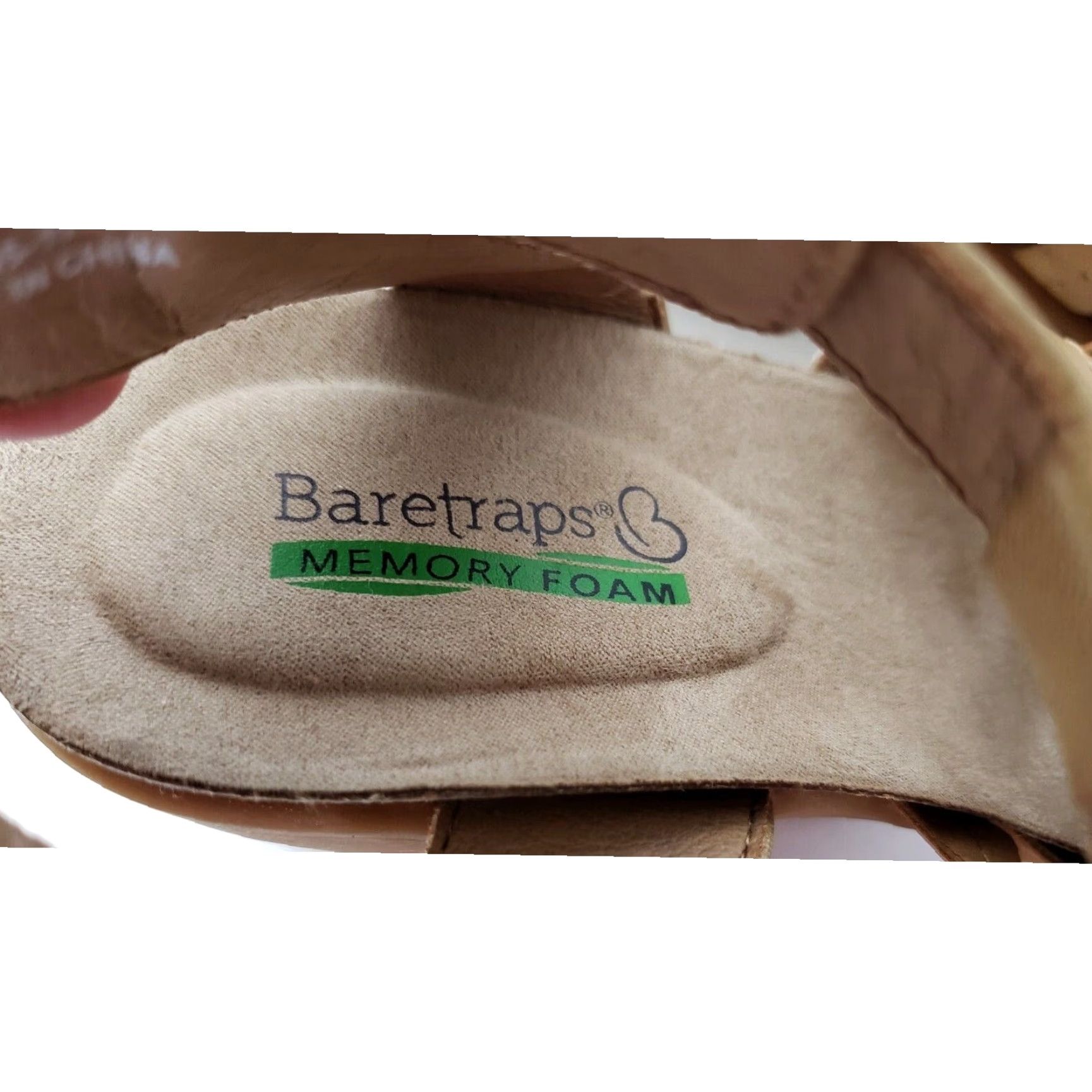 Vintage Baretraps Womens Sandals 6M Tan Wedge Strappy Open Toe Novva Memory Foam Gladiator Beige Leather Shoes Womens 6M Size US 6 / IT 36 - 5 Thumbnail