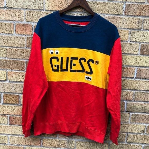 image of Guess x J Balvin Striped Crewneck Sweater Large, Men's