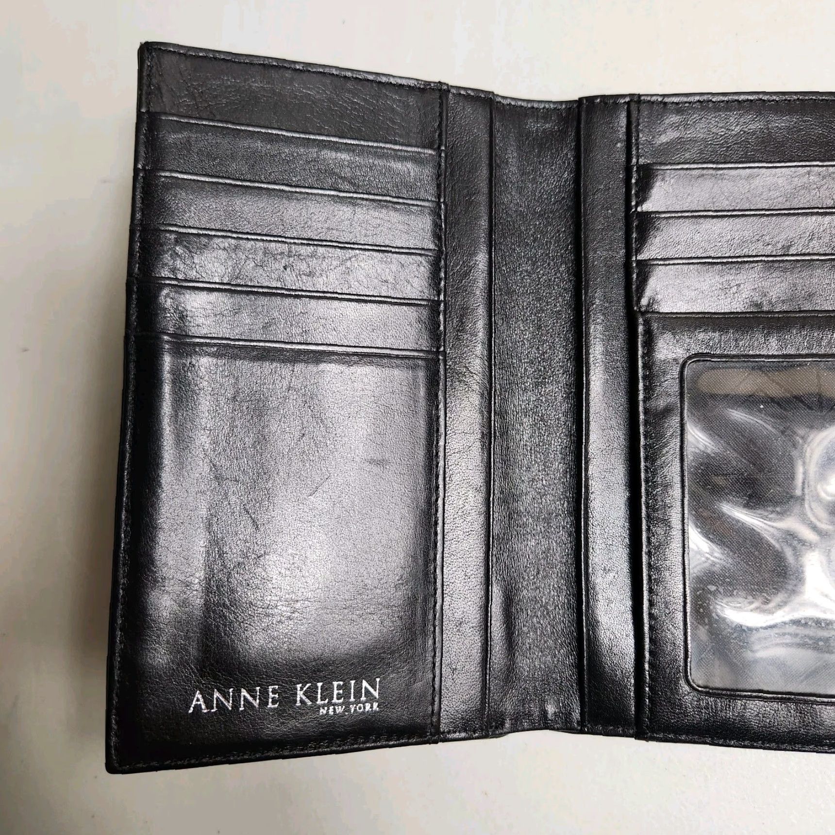 Anne Klein Anne Klein Wallet Womens Black Canvas/Vegan Leather Tri-Fold Size ONE SIZE - 5 Thumbnail