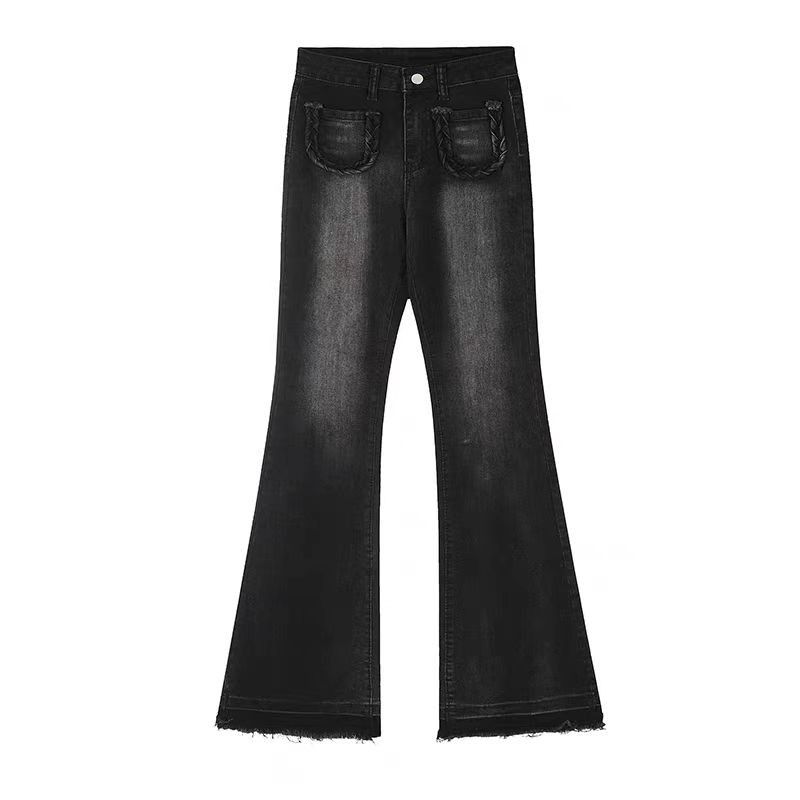 Japanese Brand × Jean Street wash skinny stretch micro-flared versatile jeans Size US 30 / EU 46 - 3 Thumbnail