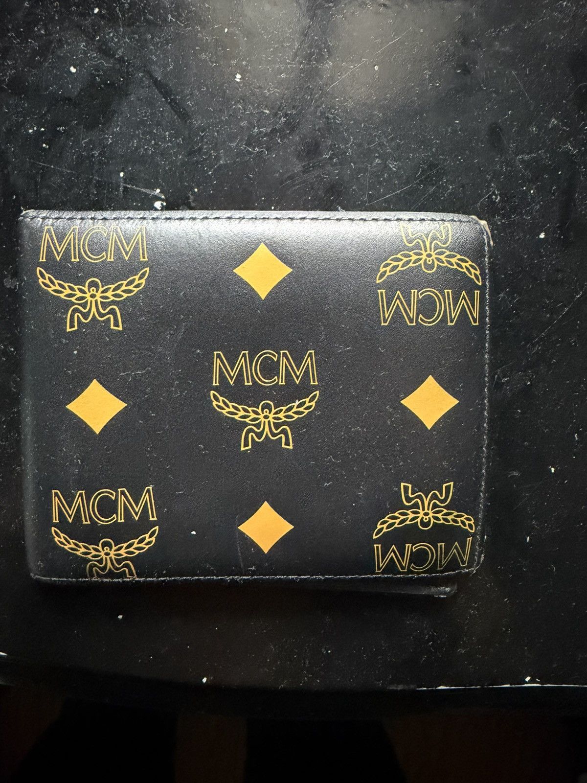 MCM MCM Mens Bifold Wallet Black / Orange Size ONE SIZE - 1 Thumbnail