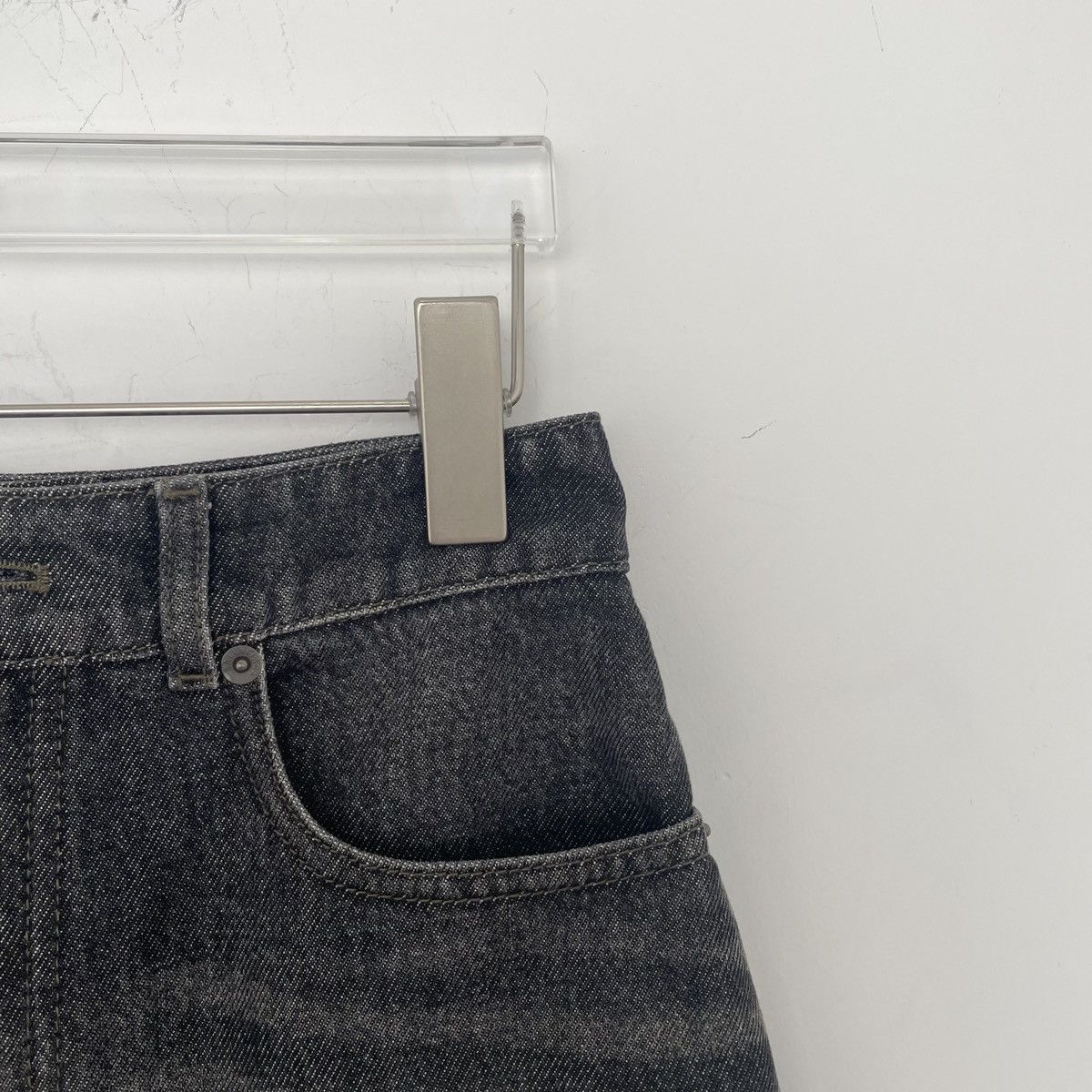 Balenciaga Balenciaga Button & Zipper A-line Denim Mini Skirt K26WX Size 25" / US 0 / IT 36 - 3 Thumbnail