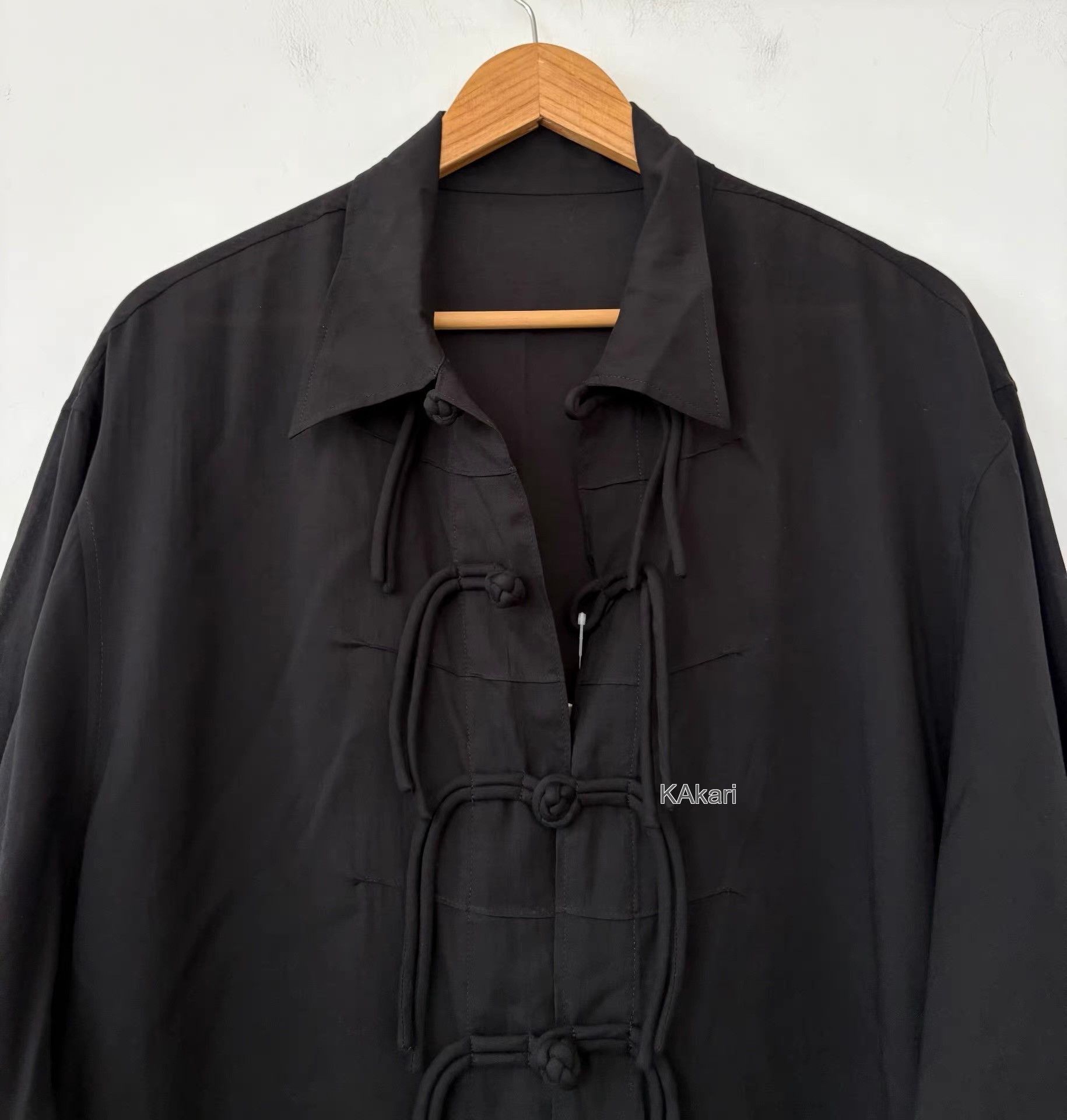 Yohji Yamamoto Black Long Sleeve Button-Up Shirt Size US L / EU 52-54 / 3 - 4 Thumbnail