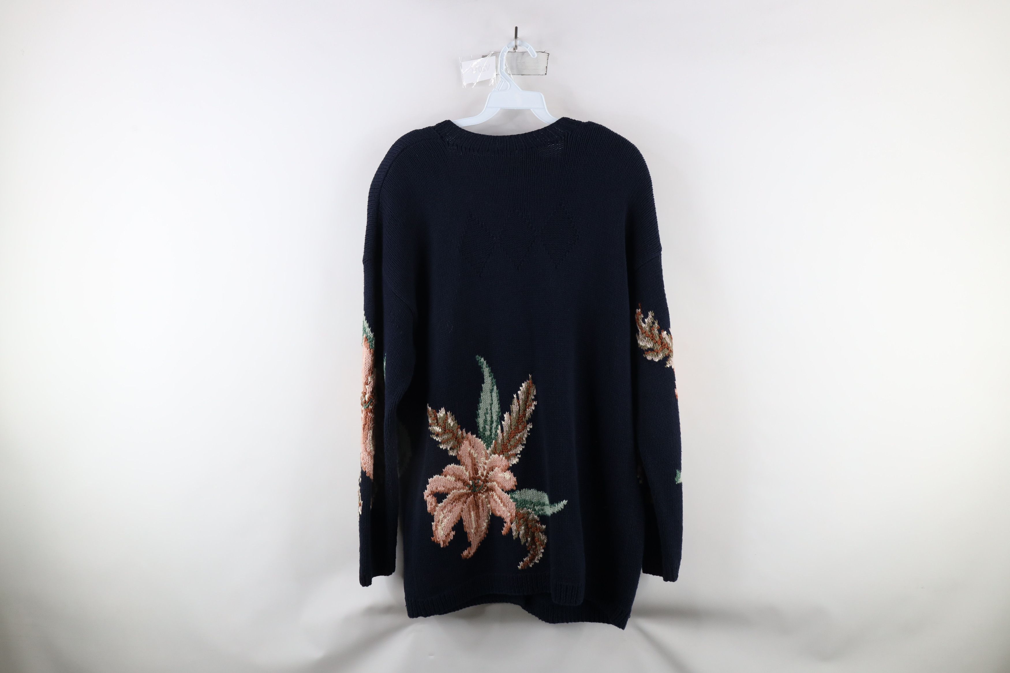 Vintage Vintage 90s Country Primitive Knit Flower Cardigan Sweater Size S / US 4 / IT 40 - 11 Thumbnail