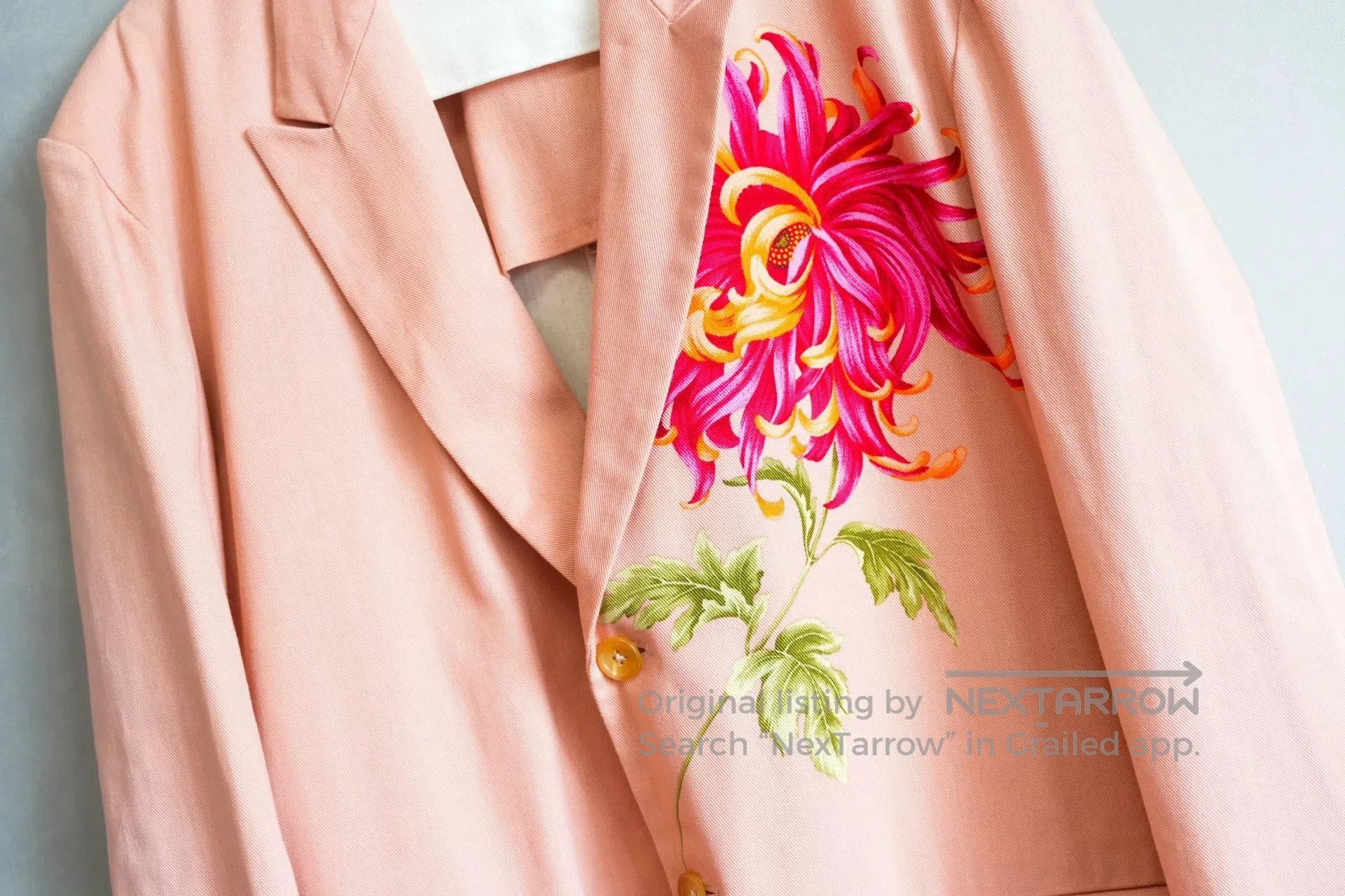 Yohji Yamamoto yohji yamamoto pink floral blazer 96ss. Size M / US 6-8 / IT 42-44 - 3 Thumbnail