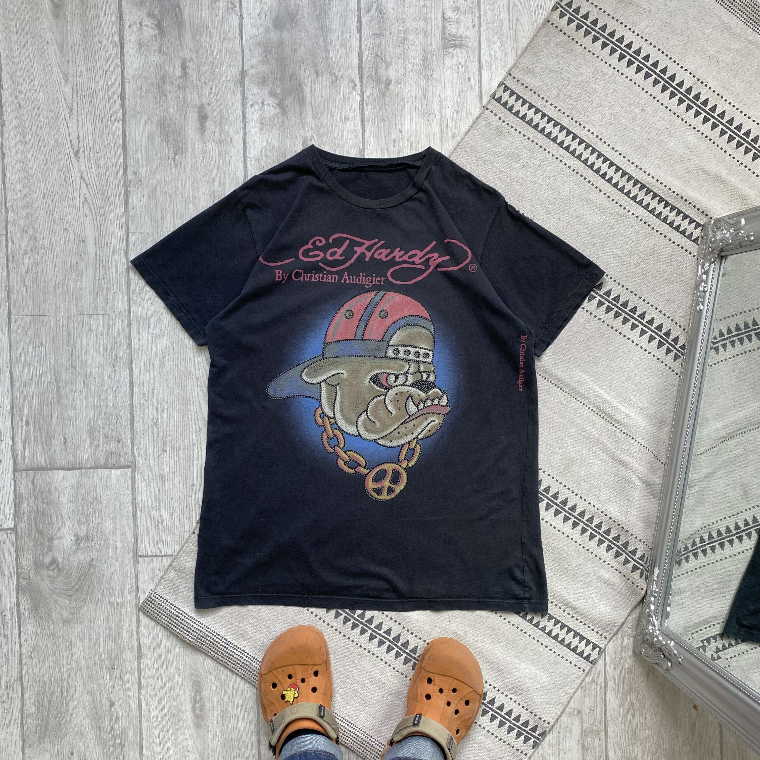 Ed Hardy Vintage Trashed ЕD Hardy tee Y2K Christian Audigier Size US M / EU 48-50 / 2 - 1 Thumbnail