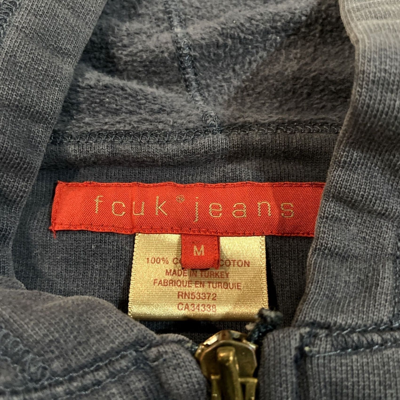 Vintage FCUK Jeans Hoodie Women’s M Full Zip Hooded Zipper Sweatshirt Blue Modern Activewear Jeans FCUK Womens M Size M / US 6-8 / IT 42-44 - 3 Thumbnail