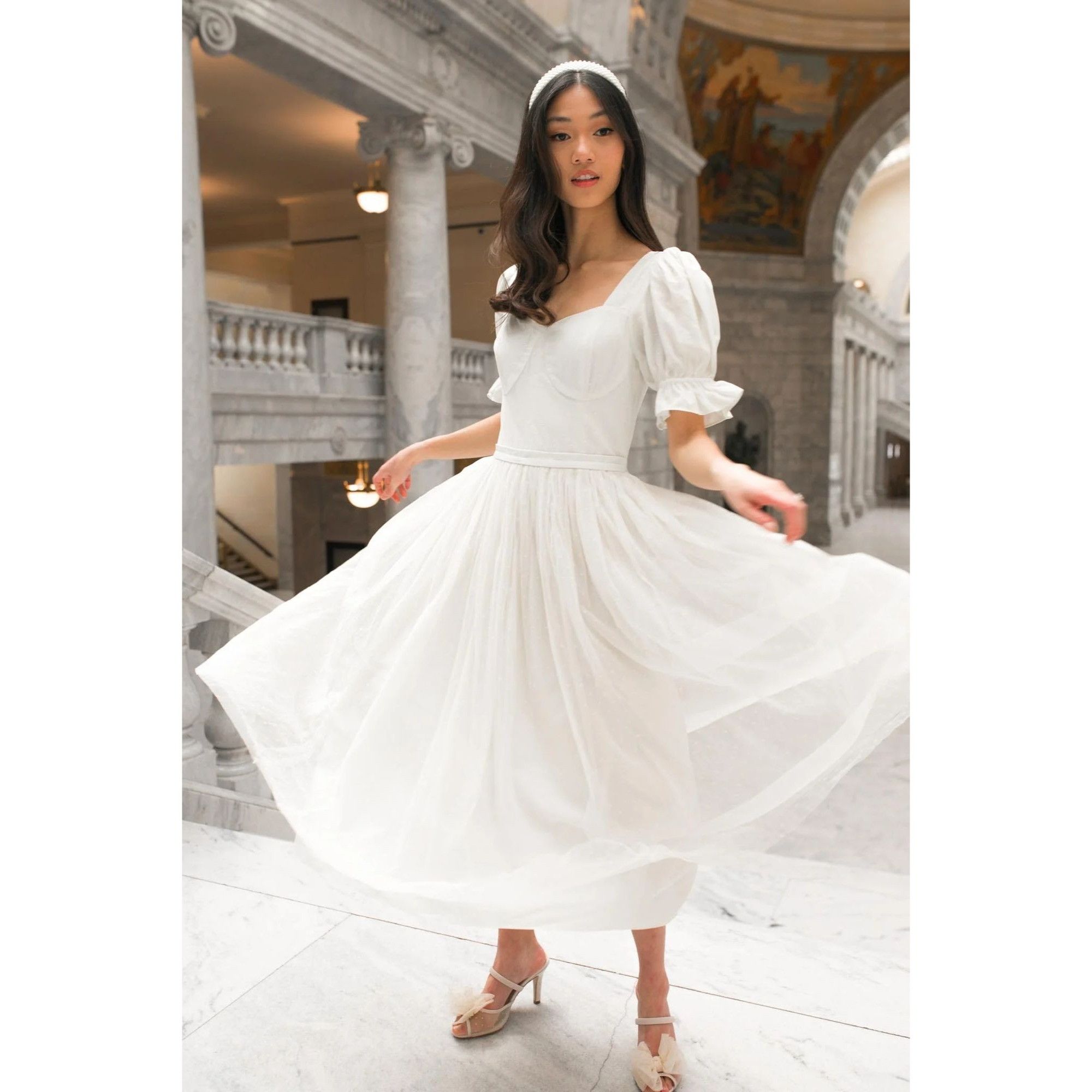 Other Ivy City Co Womens Dress Size 12 White Ballerin Size XL / US 12-14 / IT 48-50 - 8 Thumbnail