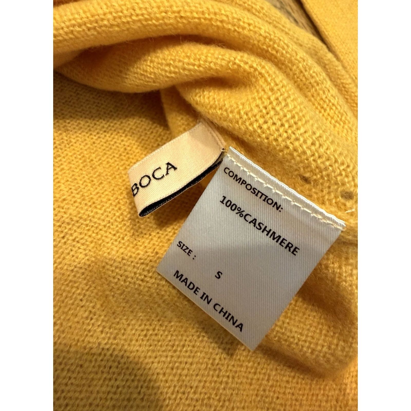Vintage Como Boca 100% Cashmere Roll Neck Sweater Women’s Size Small Pullover Yellow Size S / US 4 / IT 40 - 4 Thumbnail