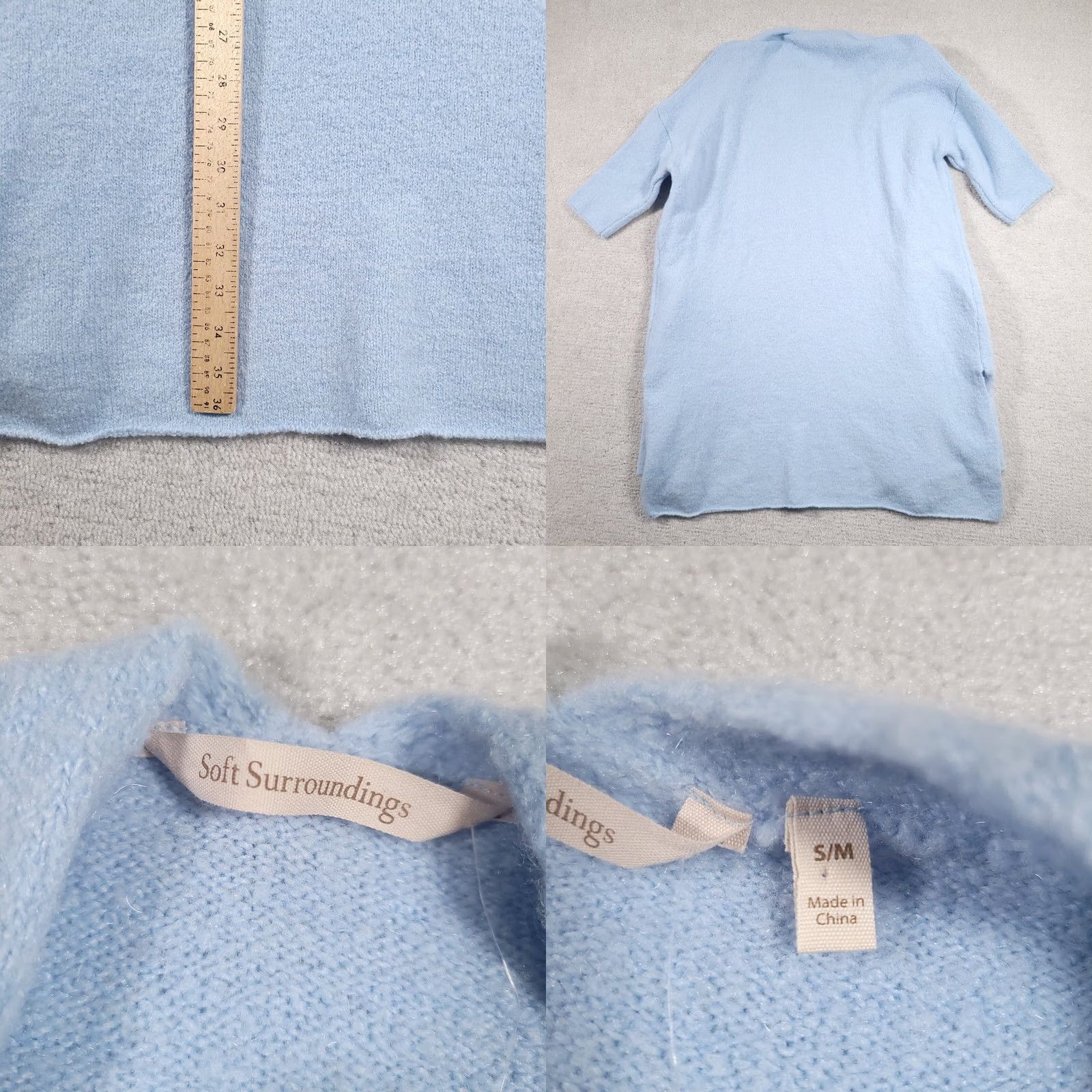 Soft Surroundings Soft Surroundings Knit Lightweight Long Duster Cardigan Sweater Women's S/M Blue Size M / US 6-8 / IT 42-44 - 8 Thumbnail