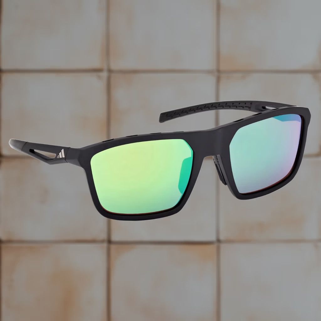 Adidas ADIDAS SPORT SUNGLASSES SP0111 57mm JK9752 BLACK UNISEX Sunglasses Square Green Lens Unisex Adults 57 mm Size ONE SIZE - 1 Thumbnail