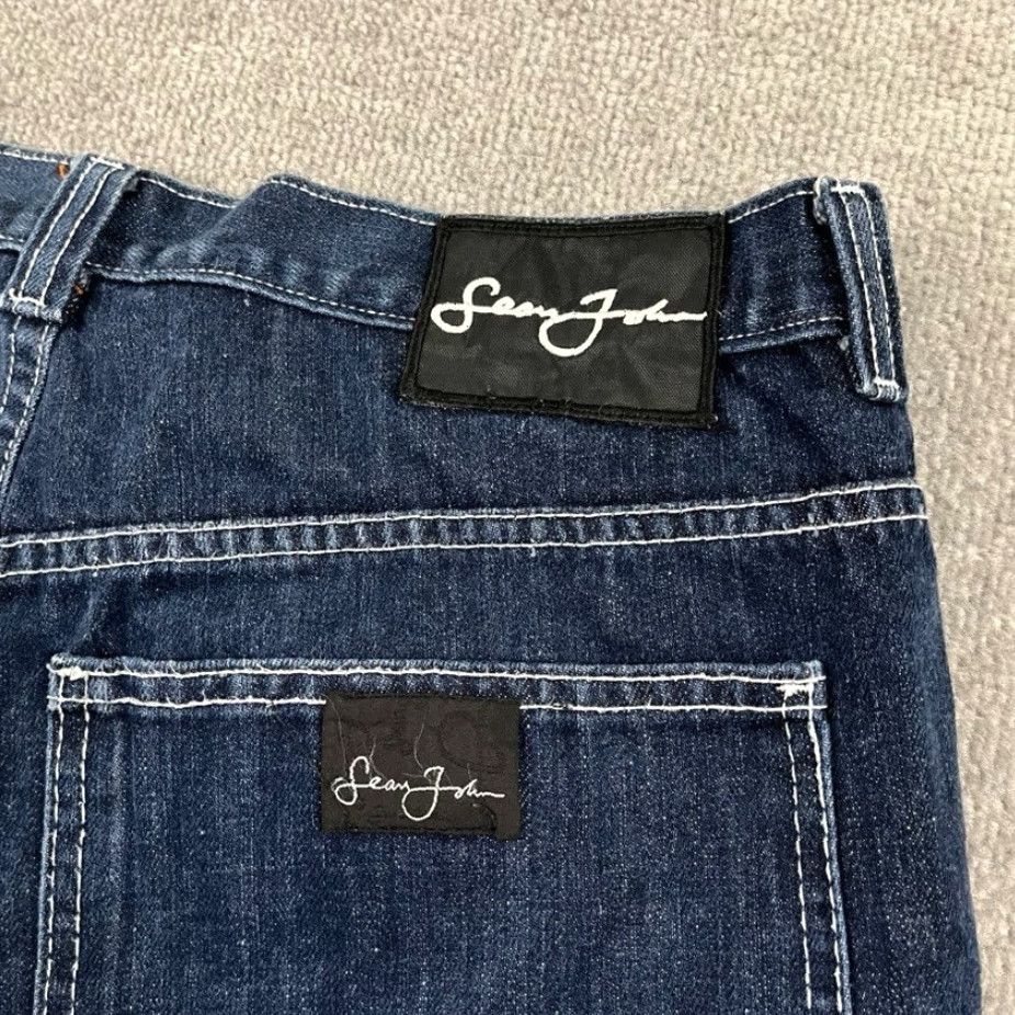 Sean John Sean John Jeans Mens 36 x 32 Wide Leg Blue Denim Hip Hop 90s Y2K Grunge Vintage Shirt? Size US 36 / EU 52 - 2 Thumbnail