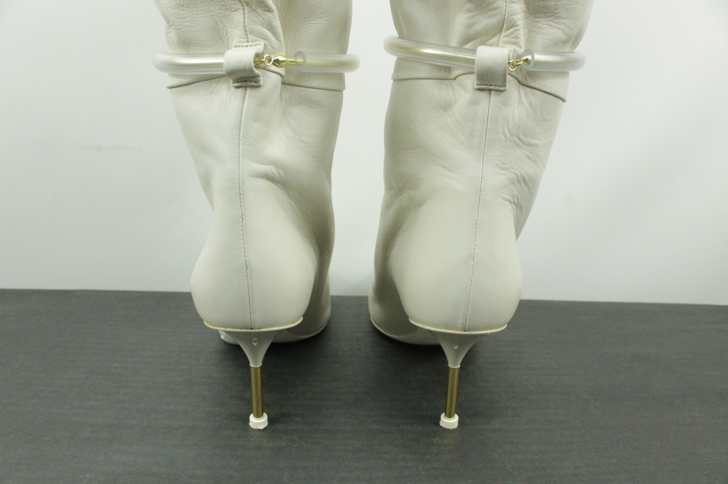 Jil Sander Jil Sander Mid-Length Heel White Leather Boots Size US 8 / IT 38 - 5 Thumbnail