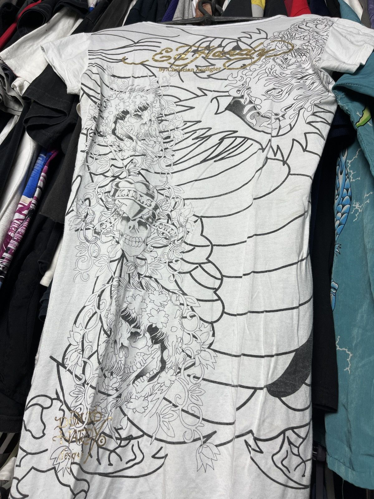 Christian Audigier ED HARDY CHRISTIAN AUDIGIER Y2000K OVERPRINTED DRESS - 1366 Size L / US 10 / IT 46 - 4 Thumbnail