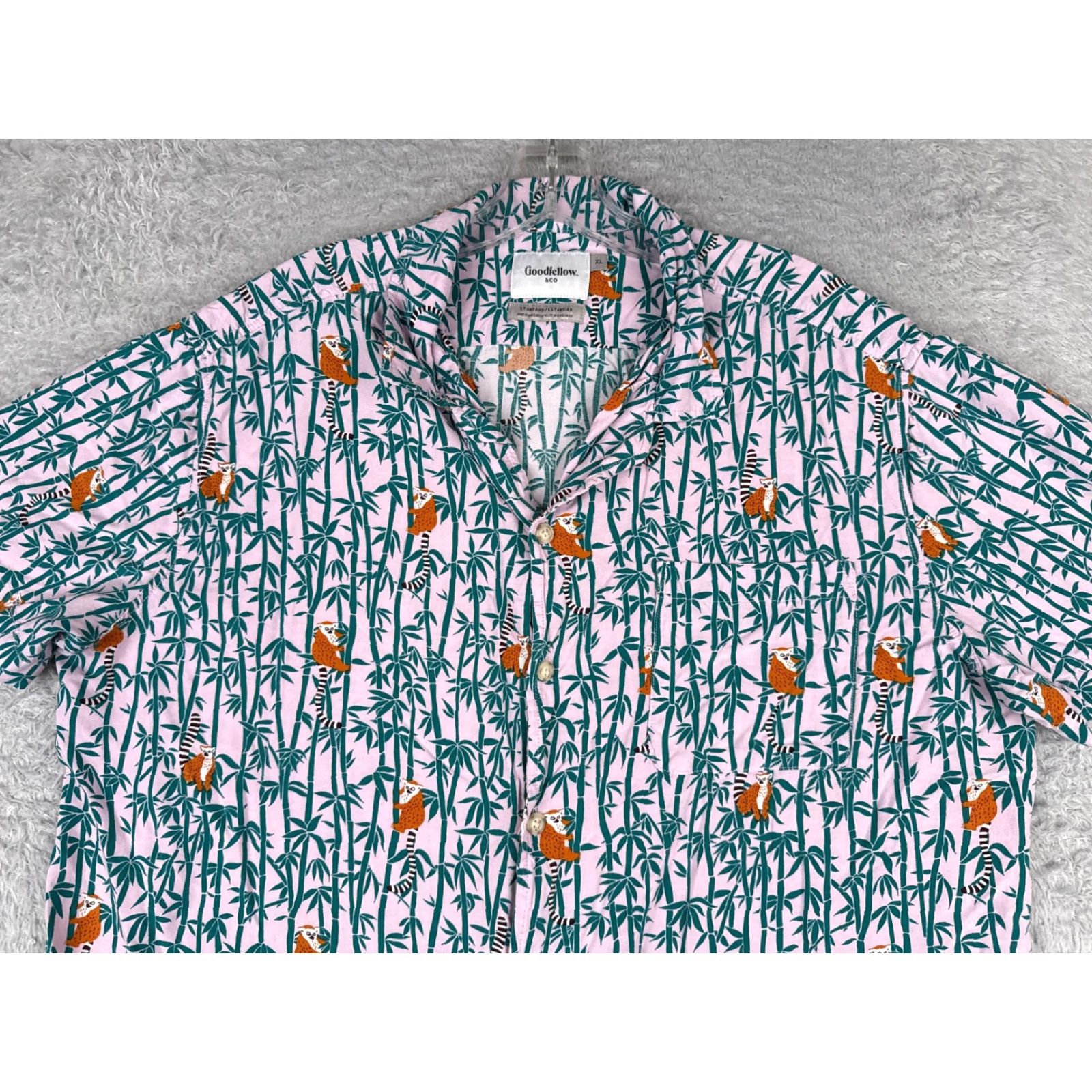Vintage Goodfellow & Co Shirt Men XL Pink Floral Hawaiian Button-Up Rayon Size US XL / EU 56 / 4 - 4 Thumbnail